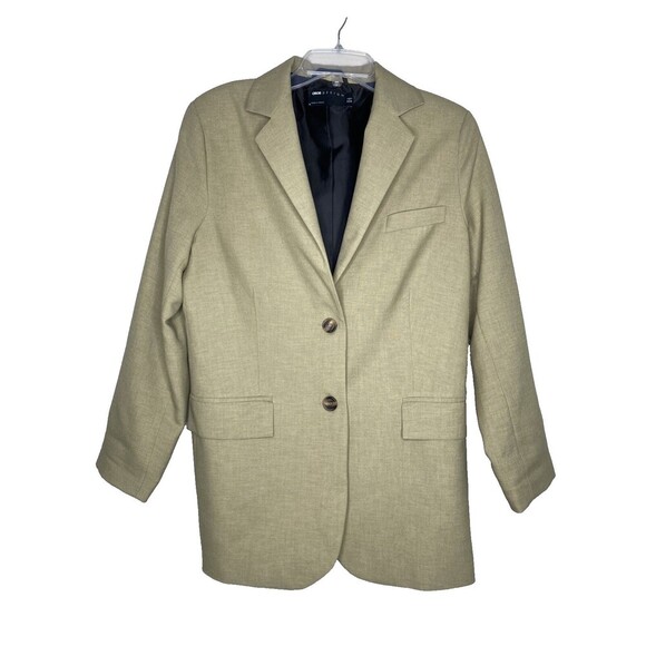 Asos Design Blazer Women Size 2 Oversized Light Green Exaggerated Shoulders - Picture 4 of 5